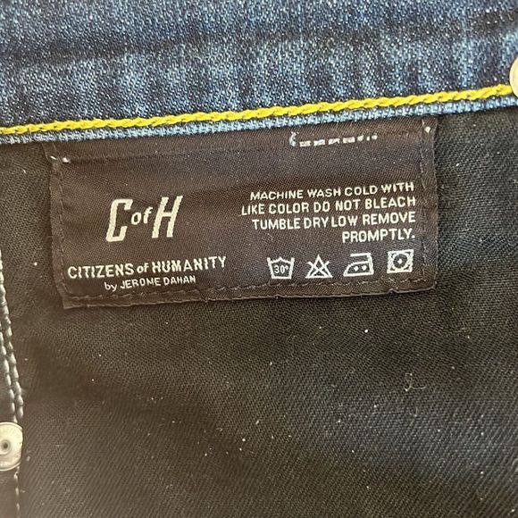 Citizens Of Humanity Denim Jean Shorts Distressed Ripped Bottom Size 29 - Picture 8 of 9